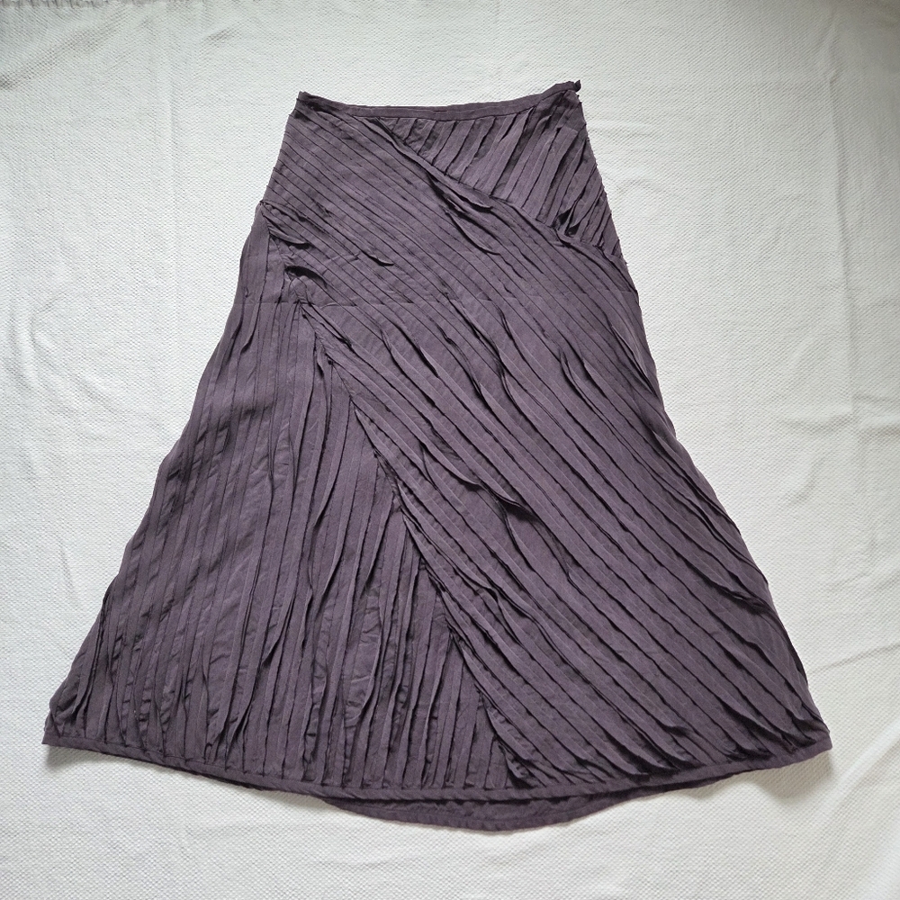 Sundance Pleated A-Line Skirt in Plum